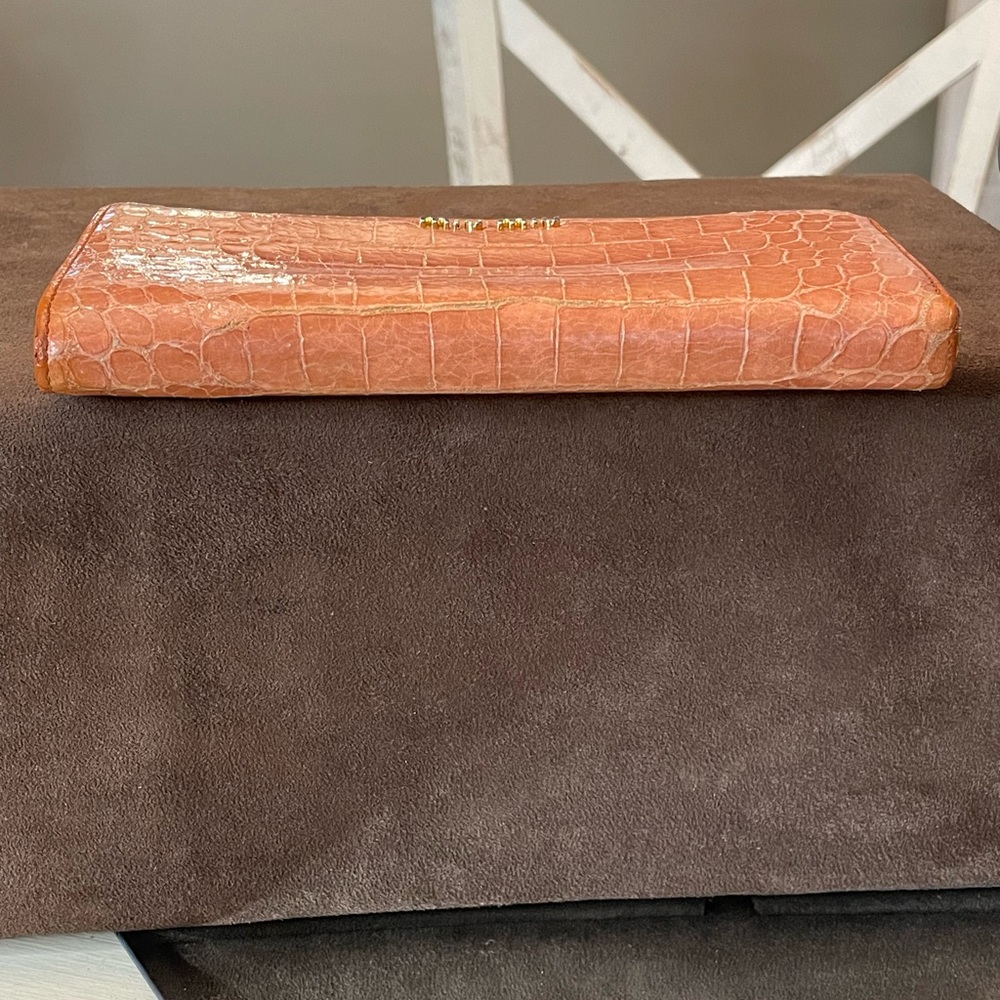 Miu Miu Zip Around Wallet In Cognac Embossed Leat… - image 5